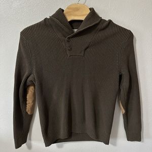 Duluth Trading Co Mens Size Large Brigadier Shawl Collar Sweater Green Fisherman